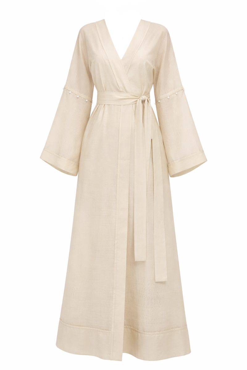 2-in-1 semi-sheer kimono maxi dress photo